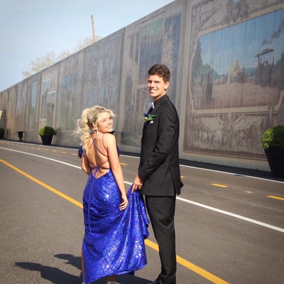 Stunning Blue Sequin Gown